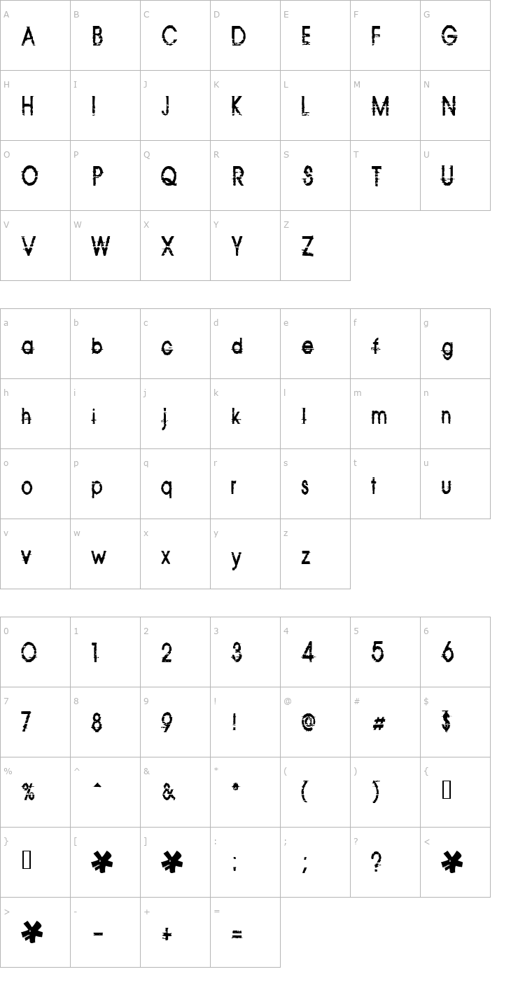 Character Map Corazon Font