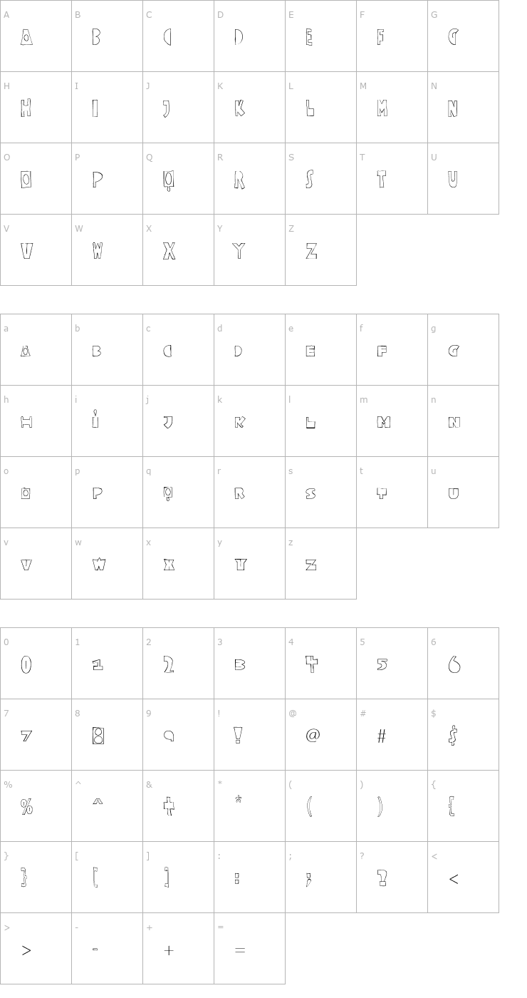 Character Map Coriander Font