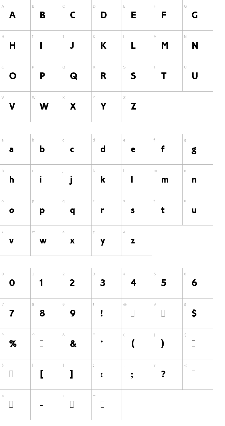 Character Map Corinthian Bold Font