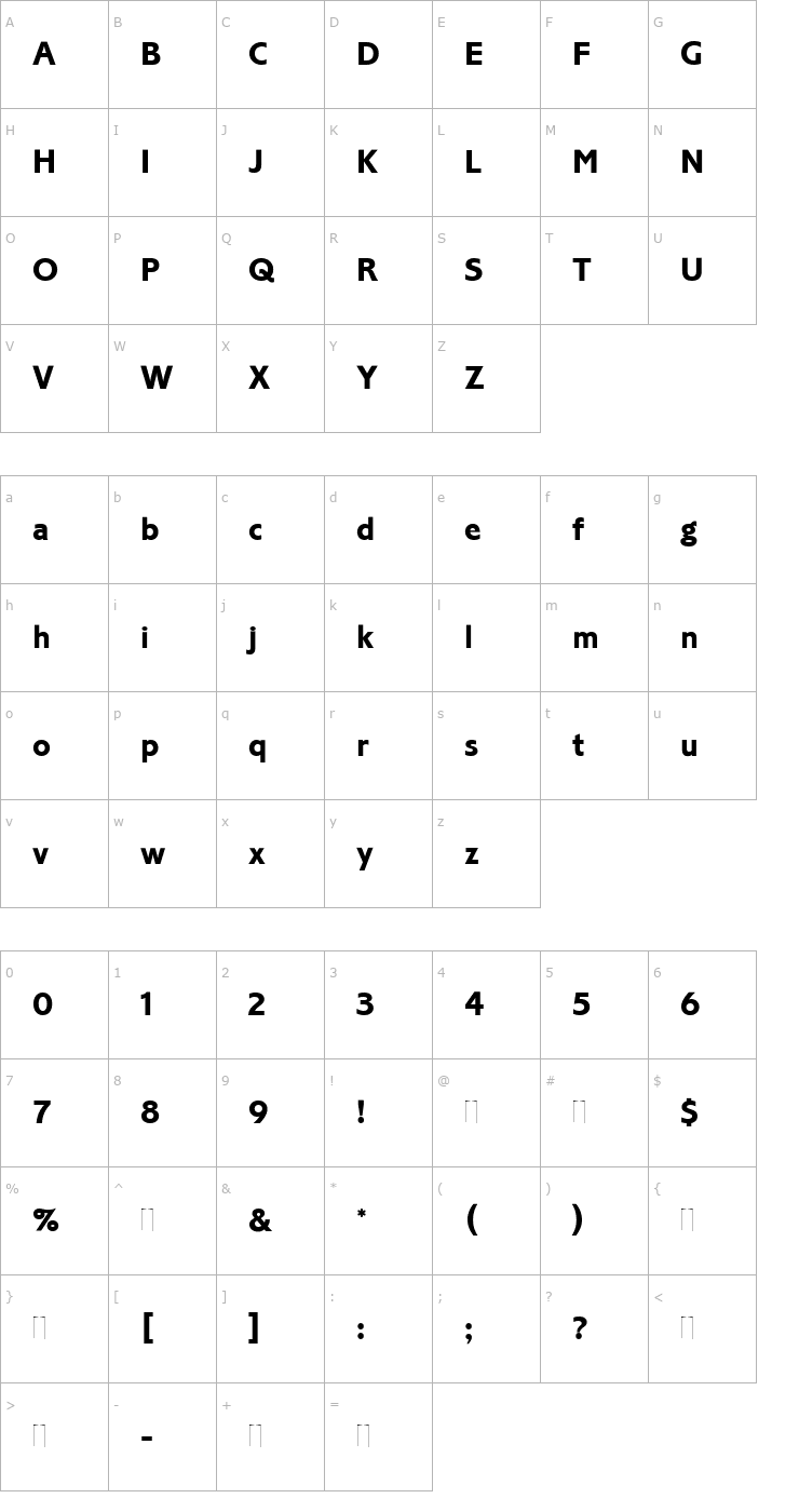 Character Map Corinthian Bold Plain Font