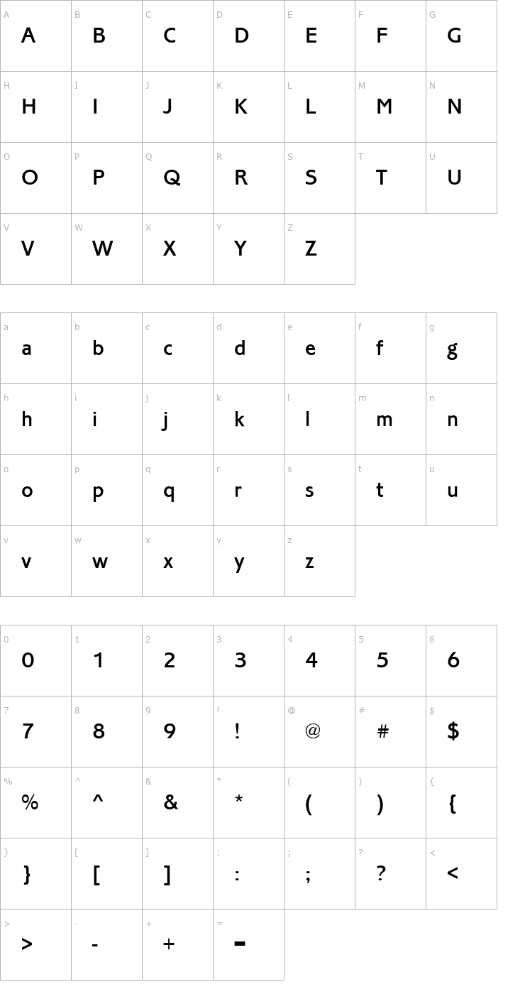 Character Map CorinthianEF-Medium Font