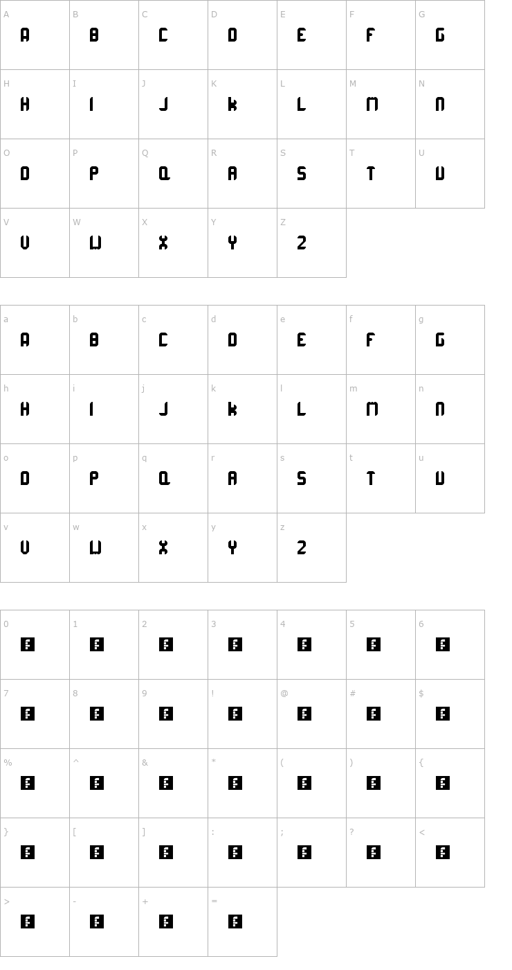 Character Map Corrupta Rounded Font