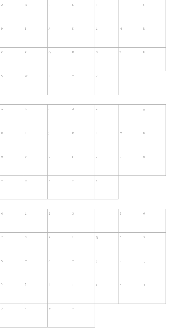 Character Map Cortin Font