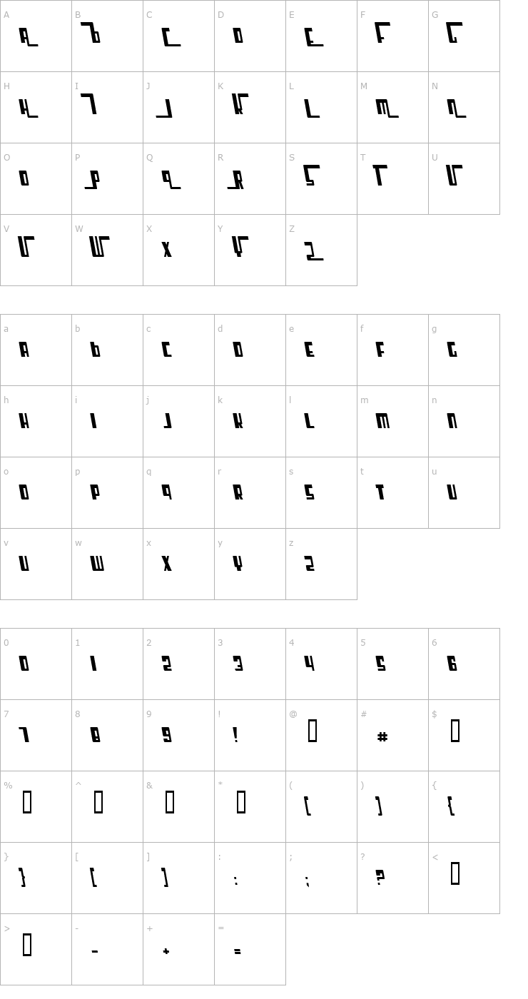 Character Map Cosmic Age Italic Font