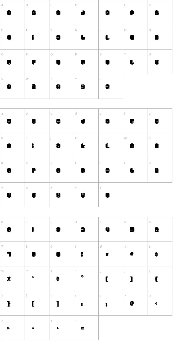 Character Map Cosmojunk Font