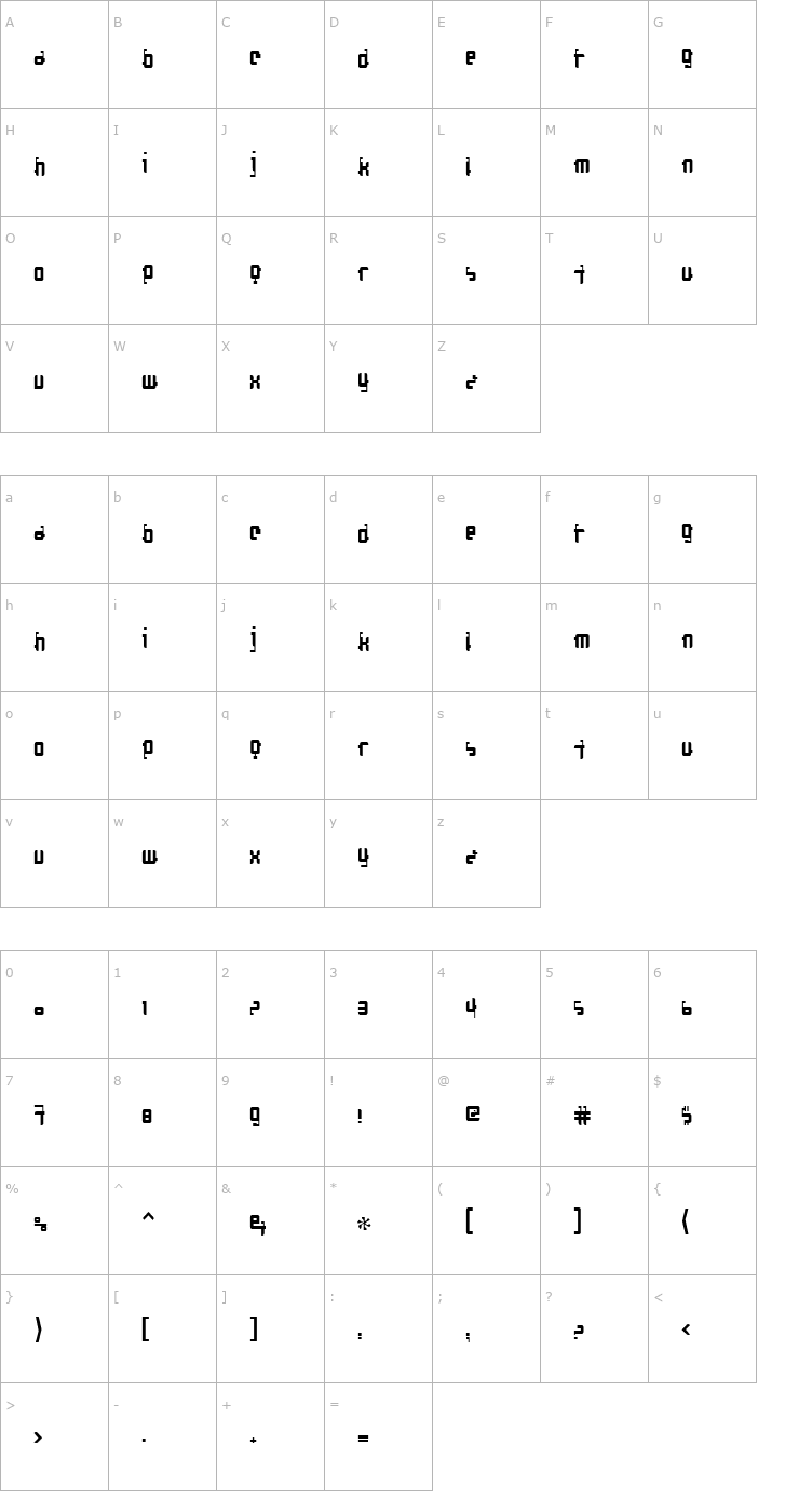 Character Map Cosmonaut Centripetal Font