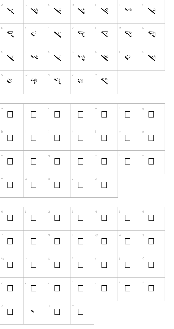 Character Map CosmosCaps Font