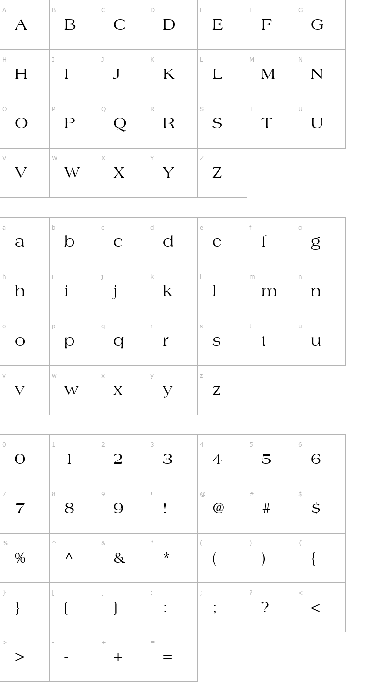 Character Map Countryside SSi Font