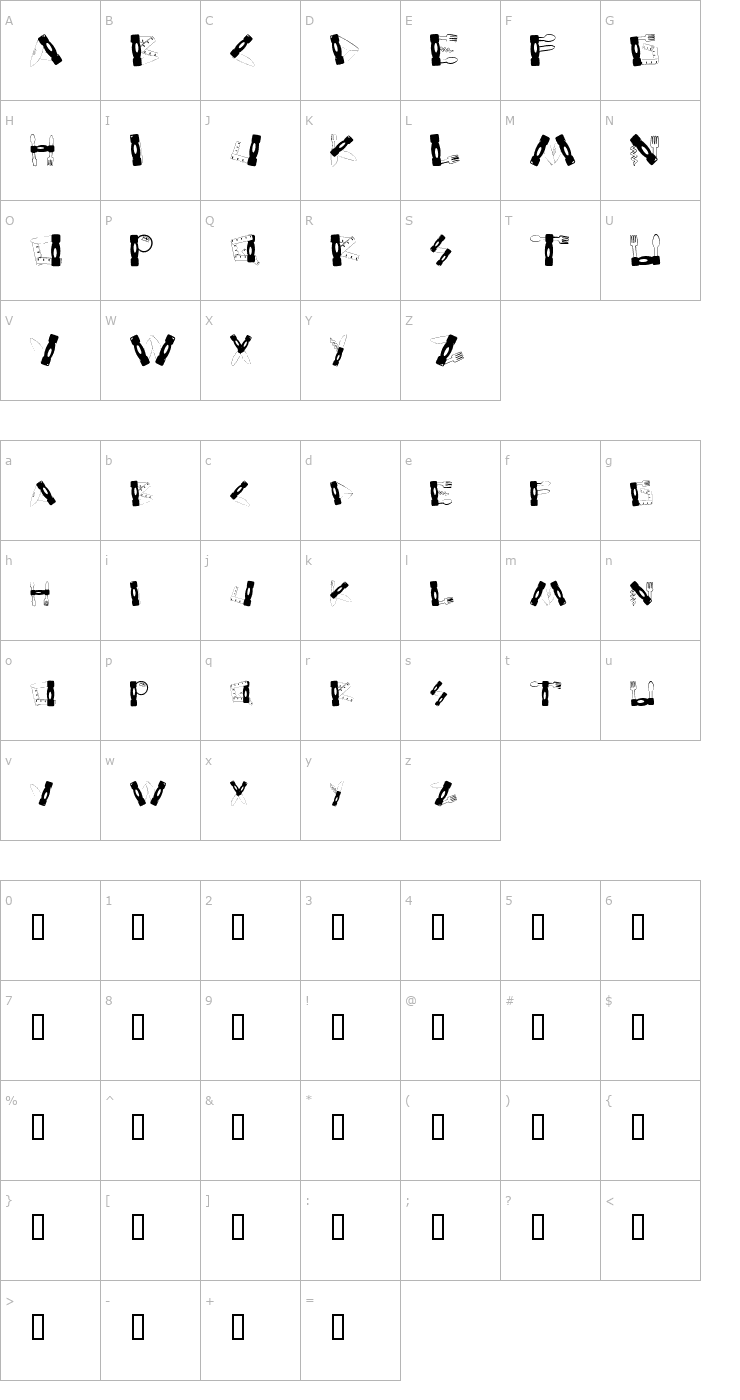 Character Map Couteau Suisse Font