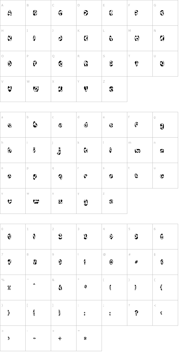 Character Map Cowpoke Font