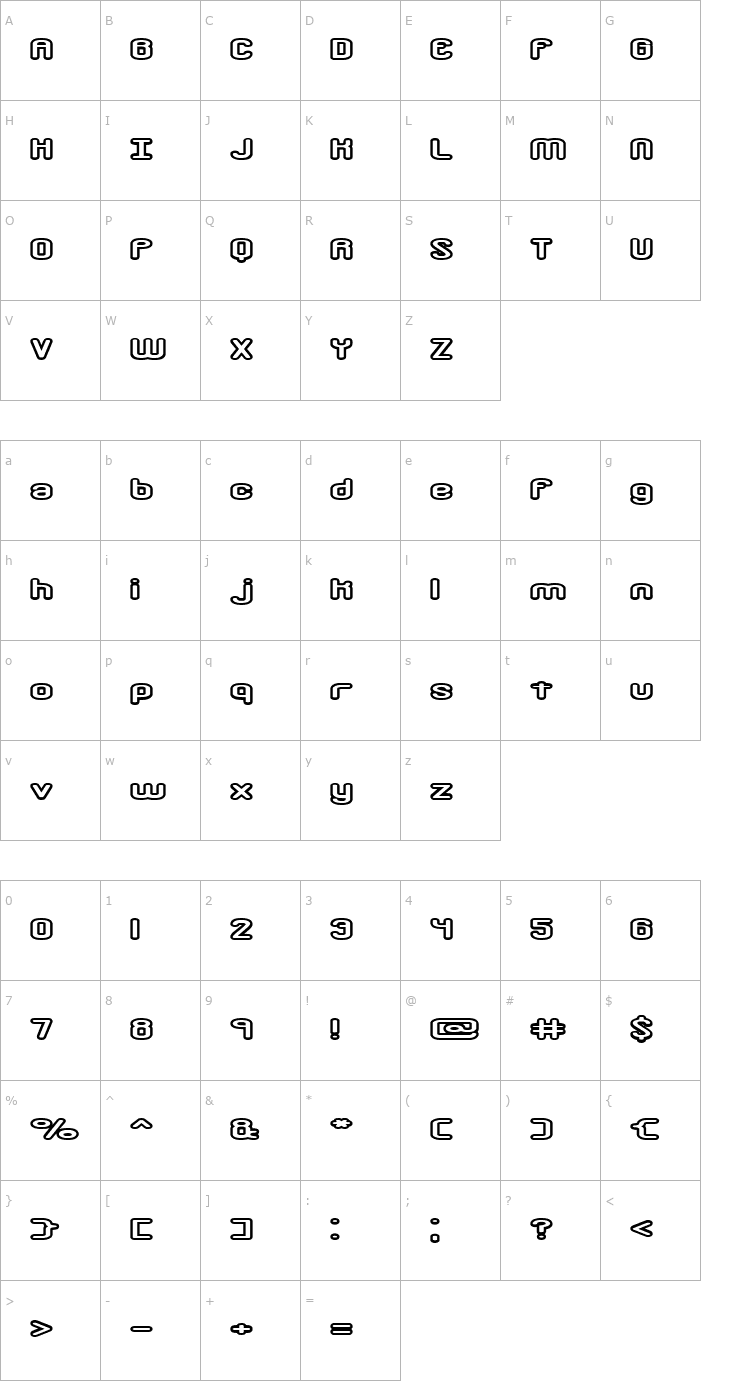 Character Map Crackdown O2 -BRK- Font