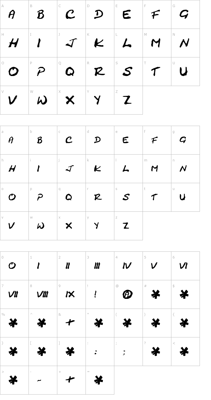 Character Map Cracked Johnnie Font