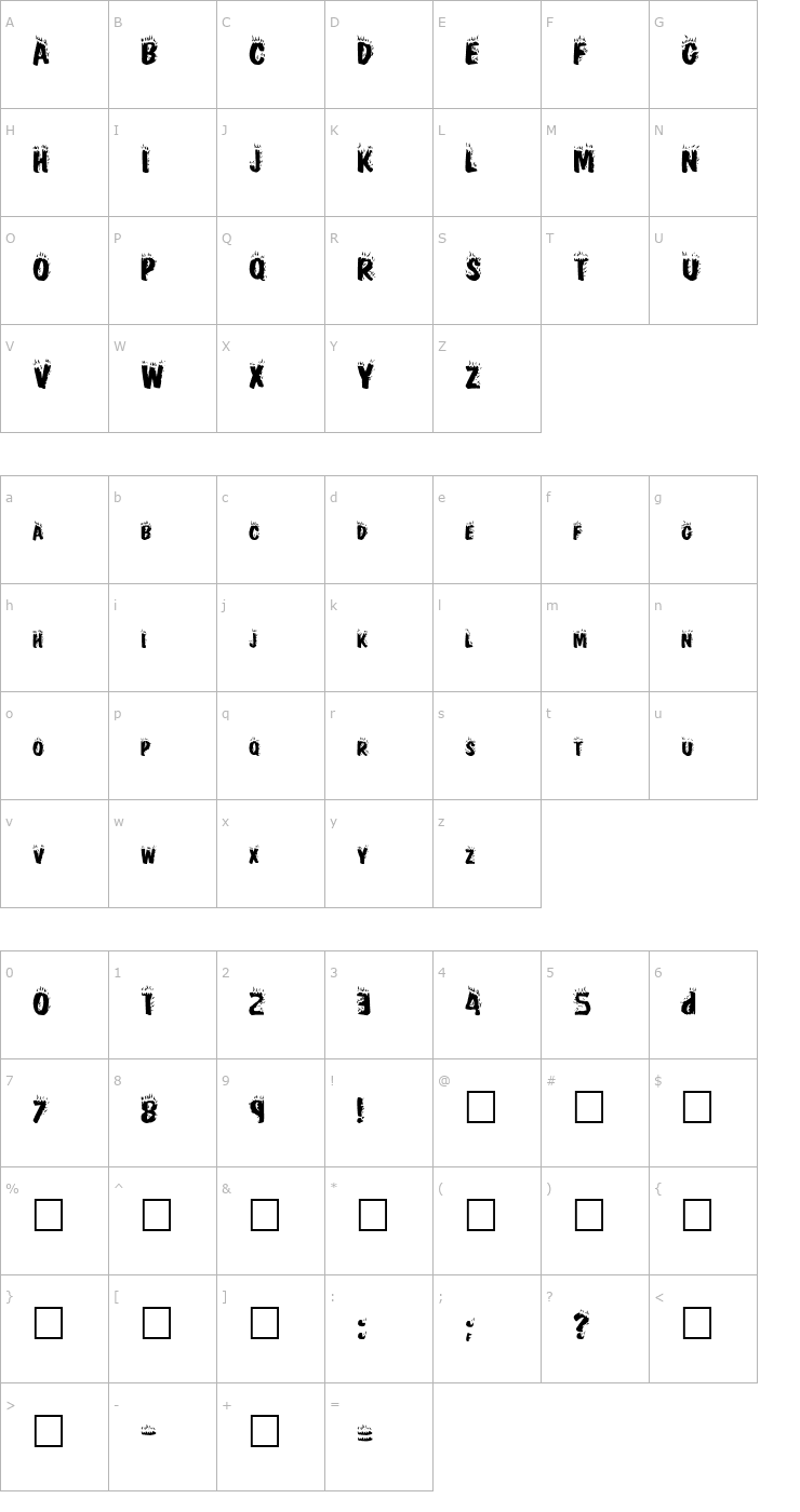 Character Map Crackling Plain Font