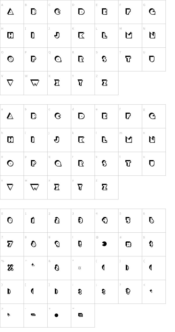 Character Map CrackMan Font