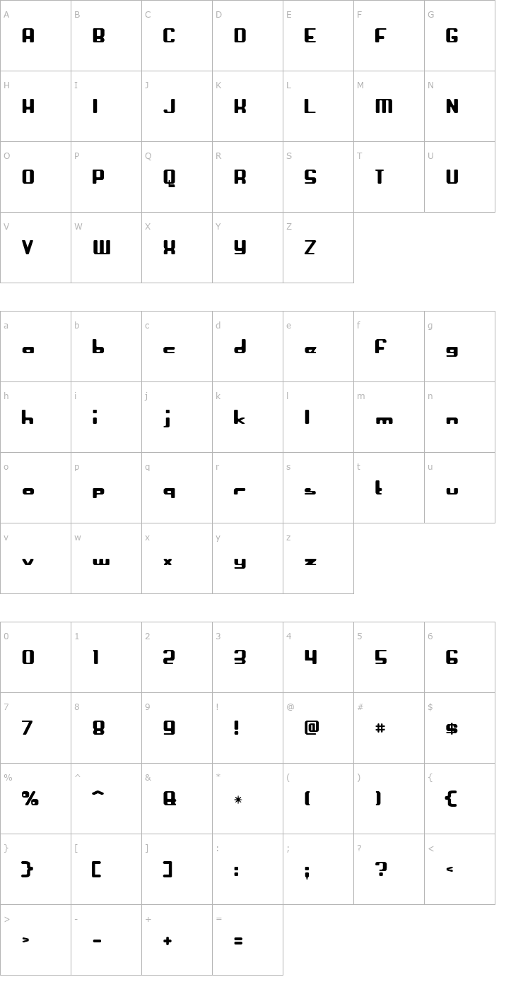 Character Map Crapola Font