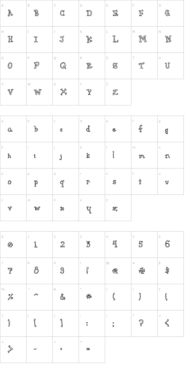 Character Map CrapSerif Font