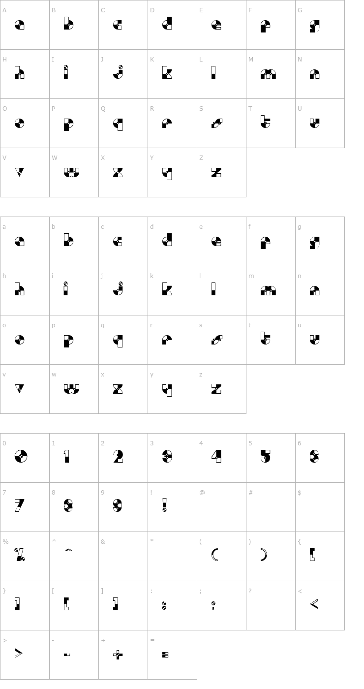 Character Map CrashTestA Font