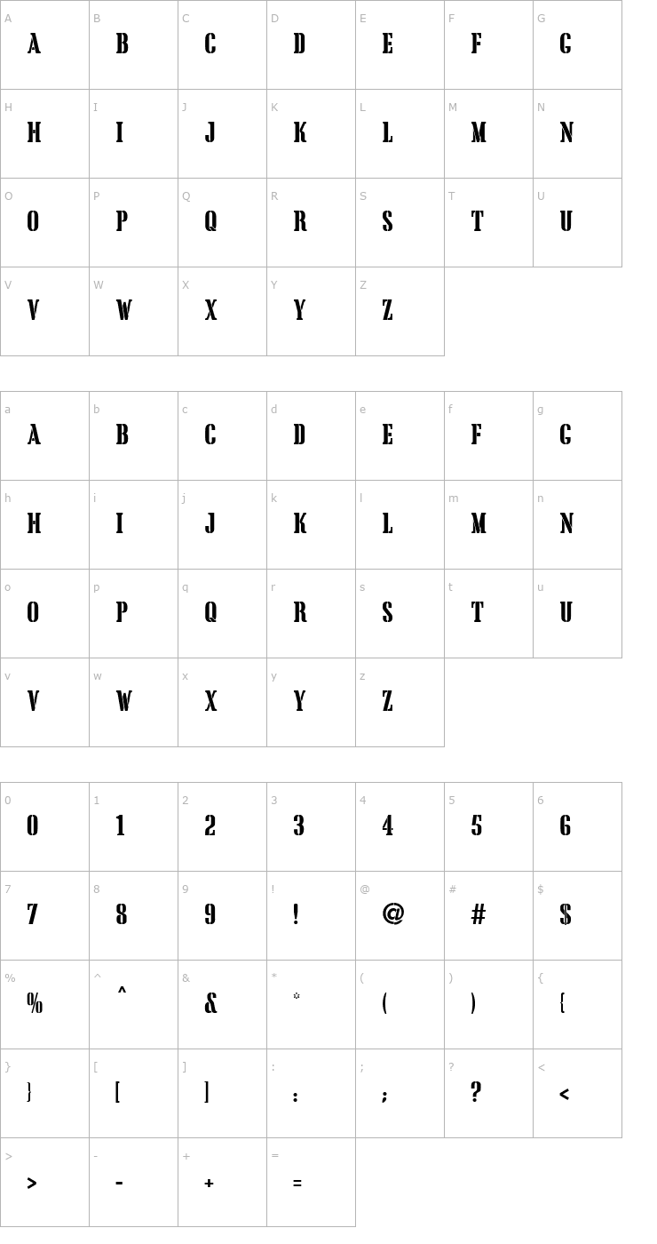 Character Map Crate Font