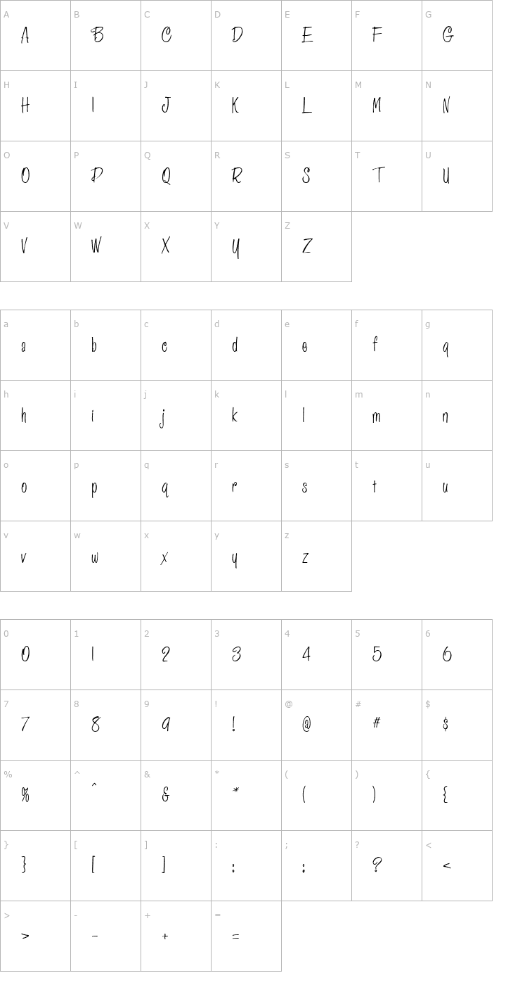 Character Map Crawford Regular Font