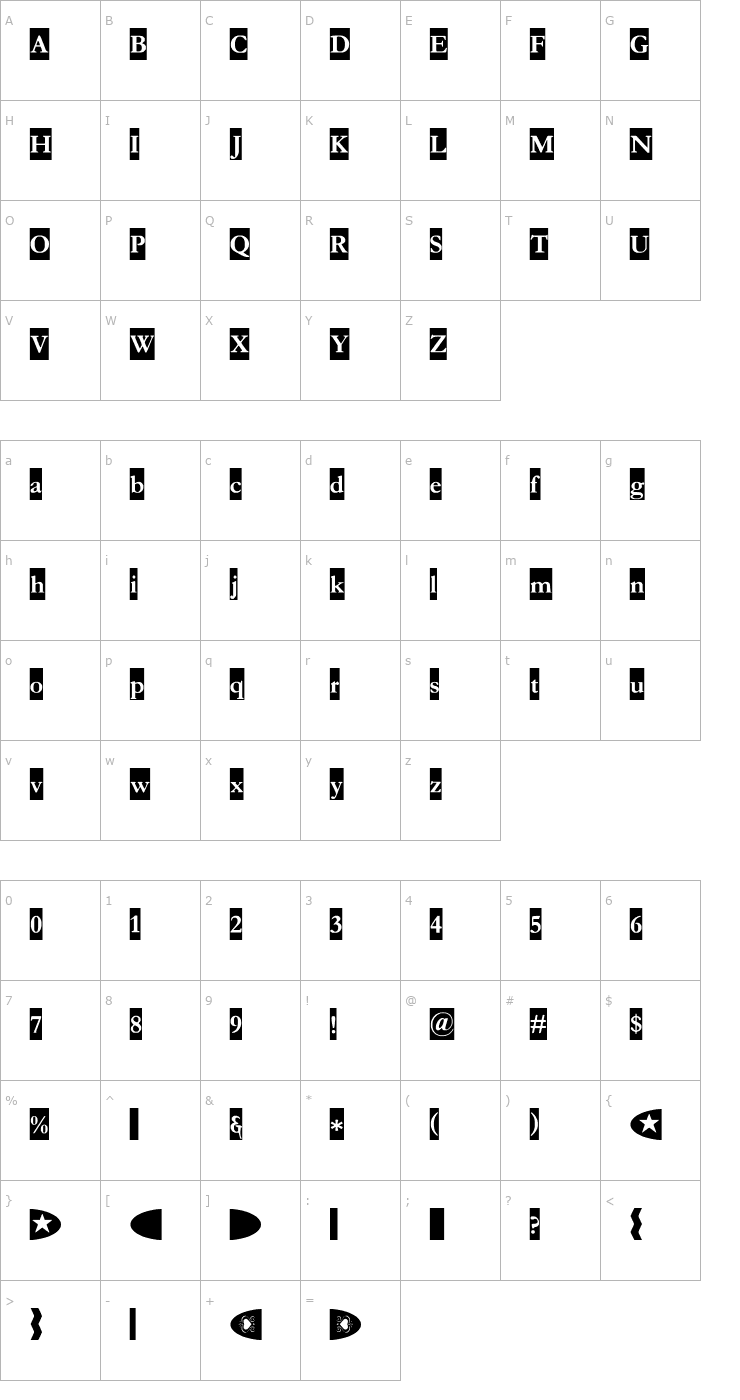 Character Map Crayomonde Font