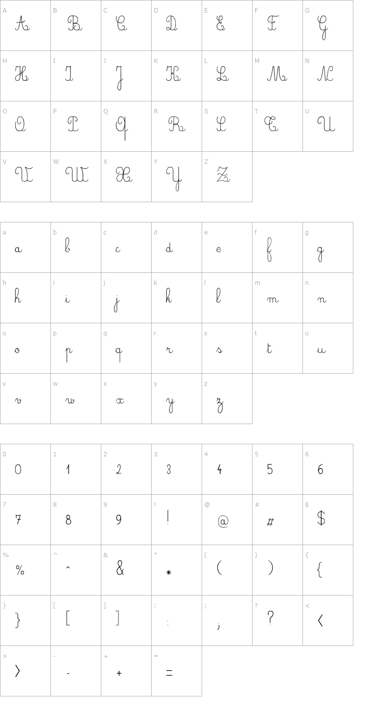 Character Map CrayonE Font