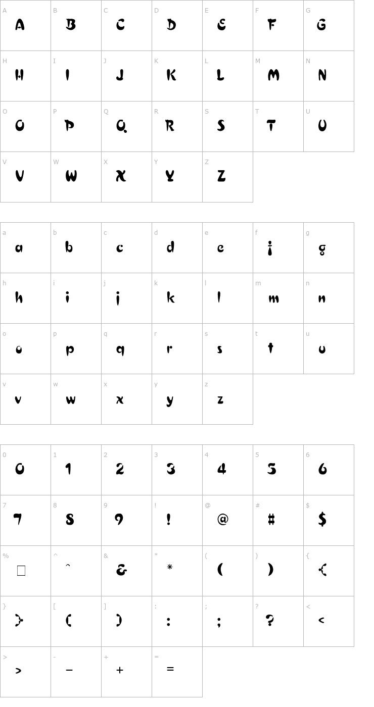 Character Map Crest Thin Normal Font