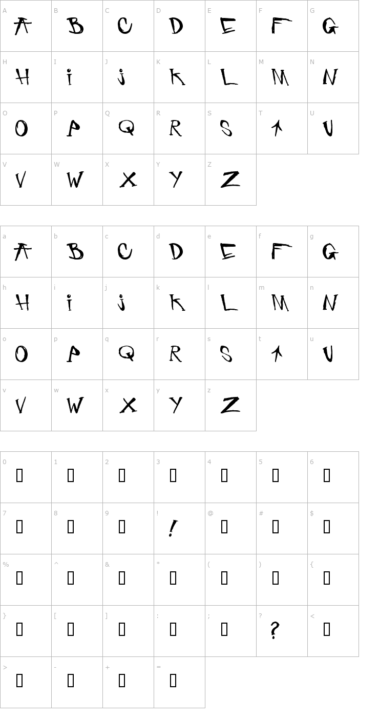 Character Map Criminal Security Font