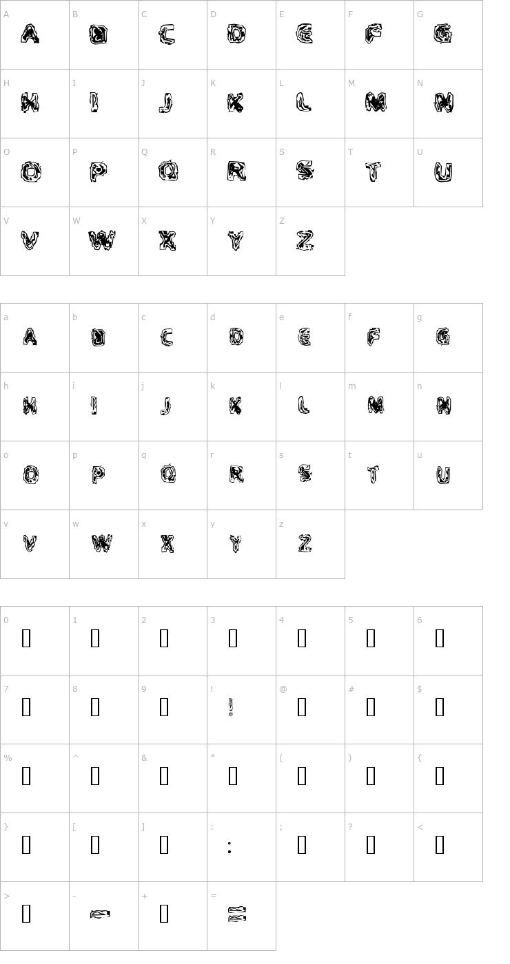 Character Map Critical Maas Font