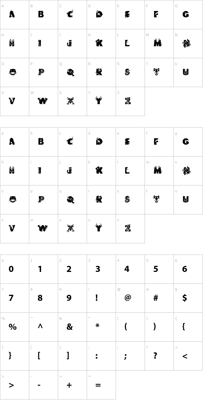 Character Map CritterStd Font