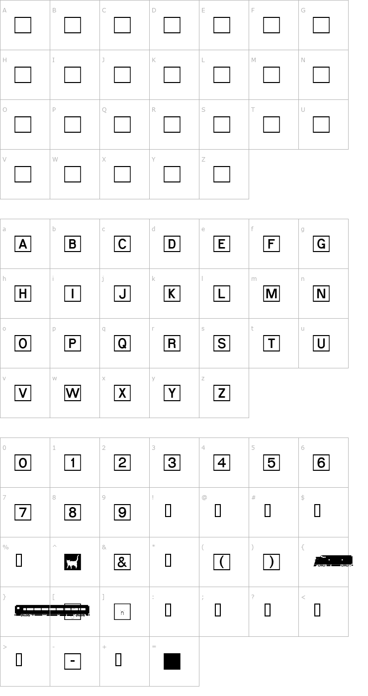 Character Map Crossword Font