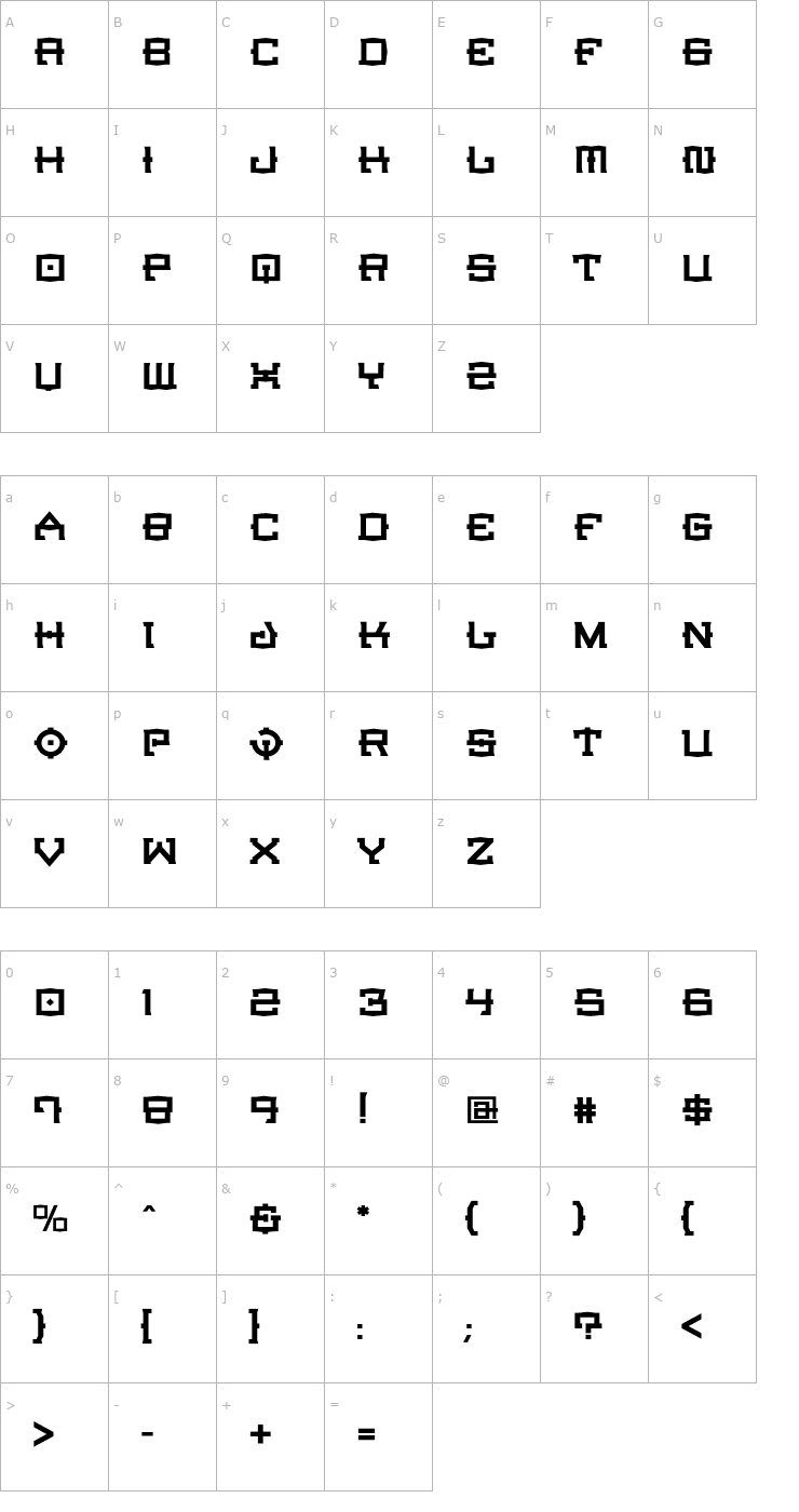 Character Map CrucibleMedium Font