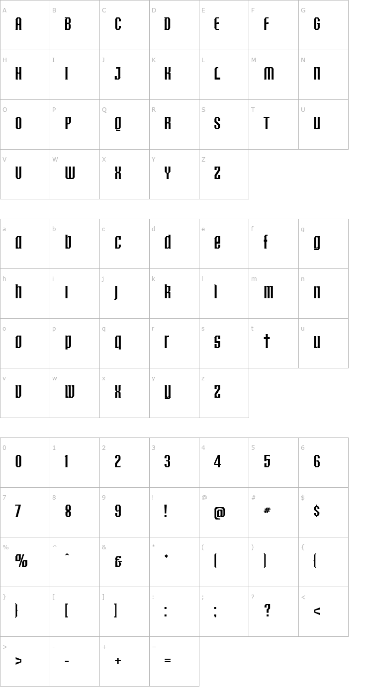Character Map Crucifix U Font