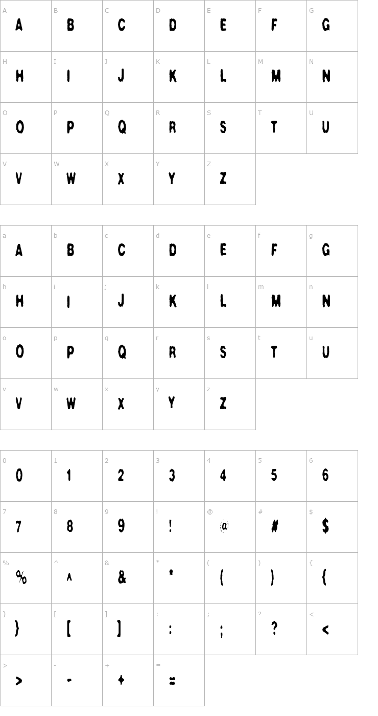 Character Map Crush47 Font