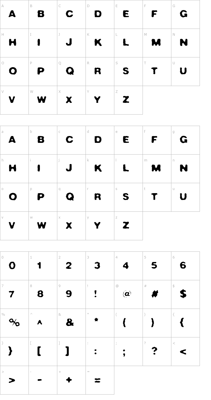 Character Map Crush49 Font