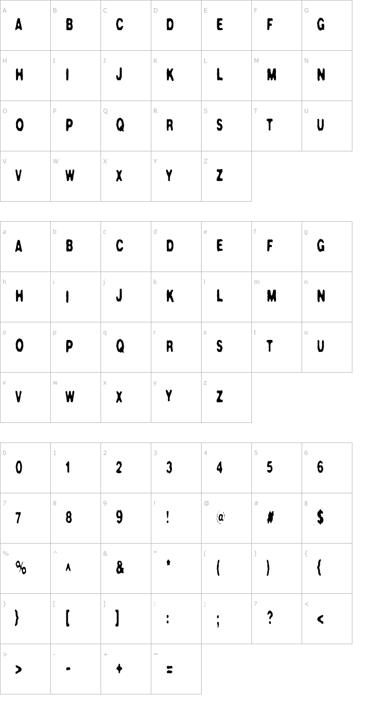 Character Map CrushNo47 Font