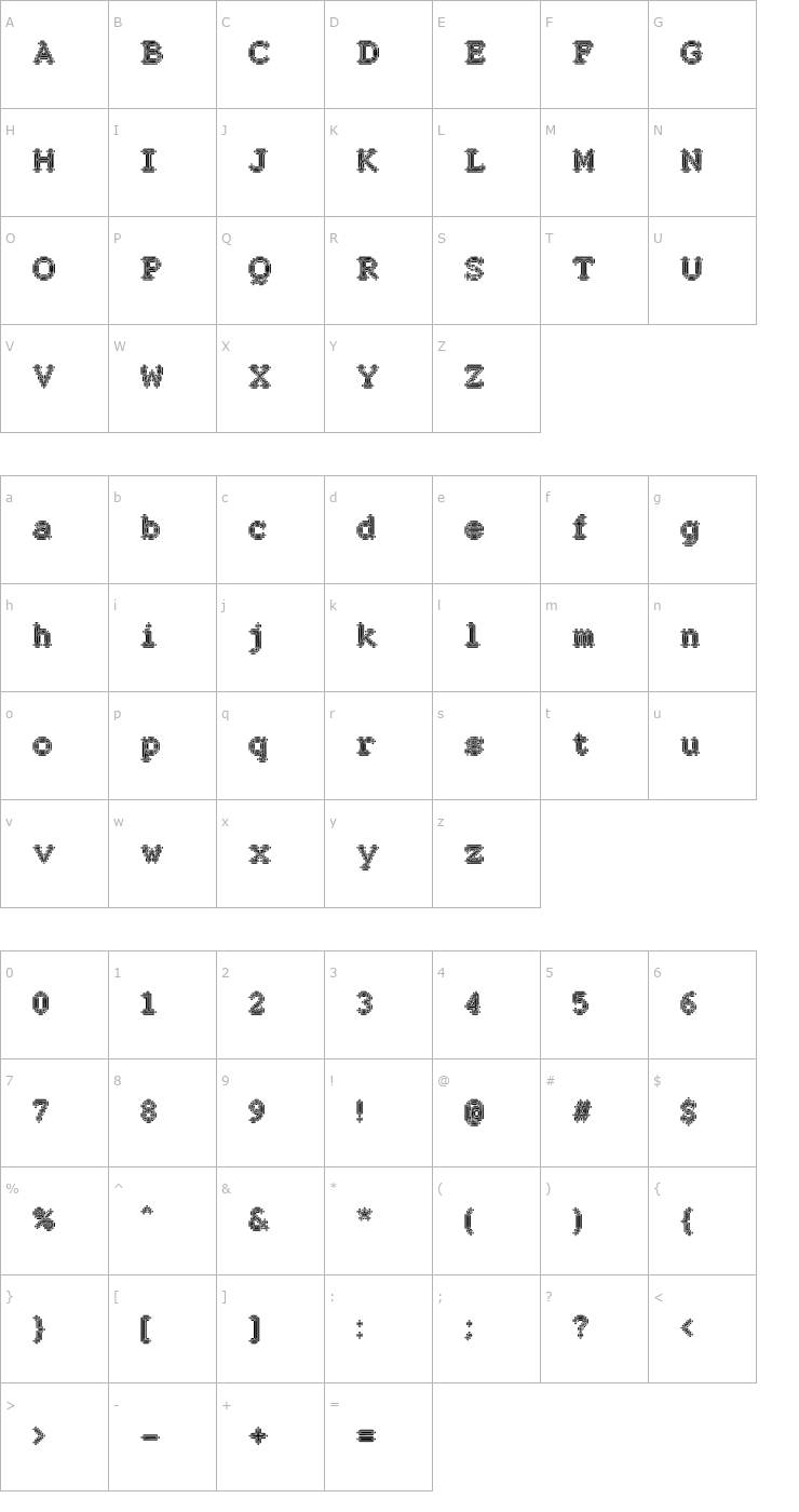 Character Map Cryeadn Font