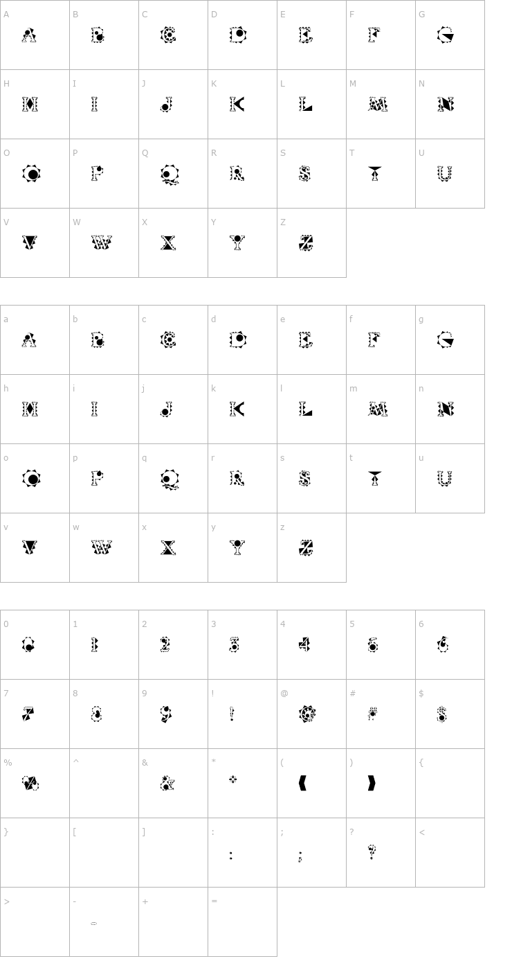 Character Map CrystalBalzac Font