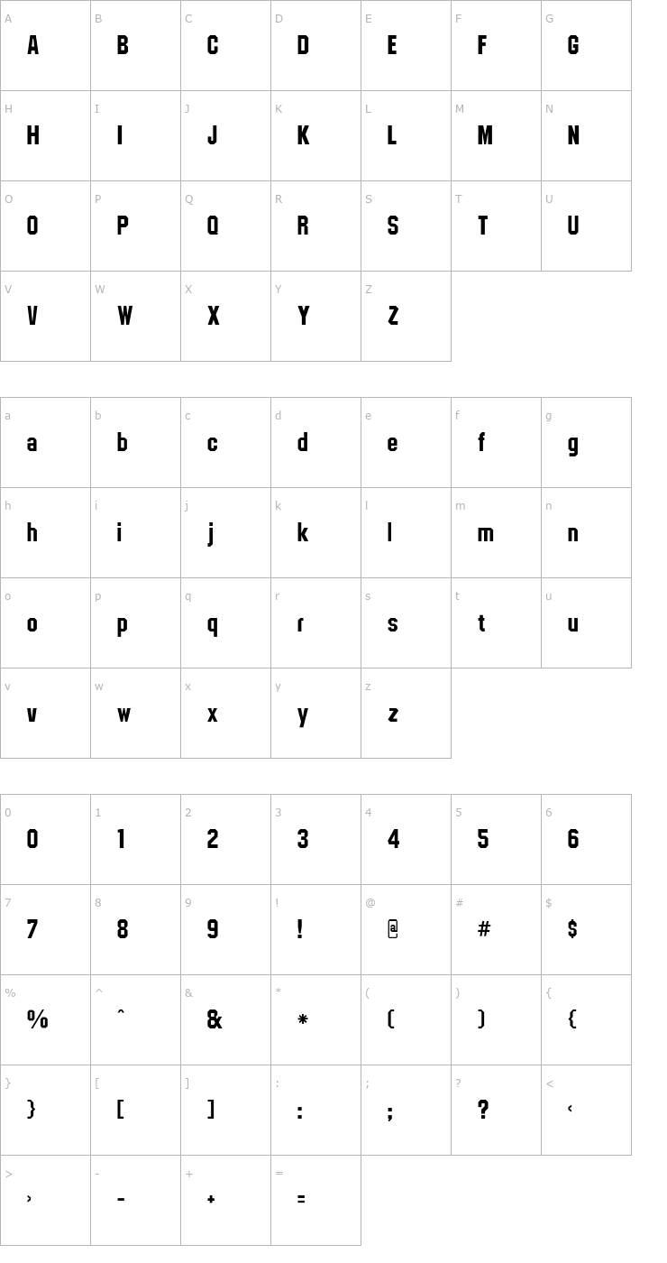 Character Map CSD-Block-Bold Font