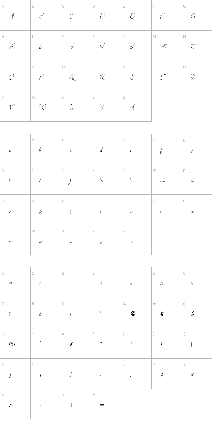 Character Map CSJun2001 Font