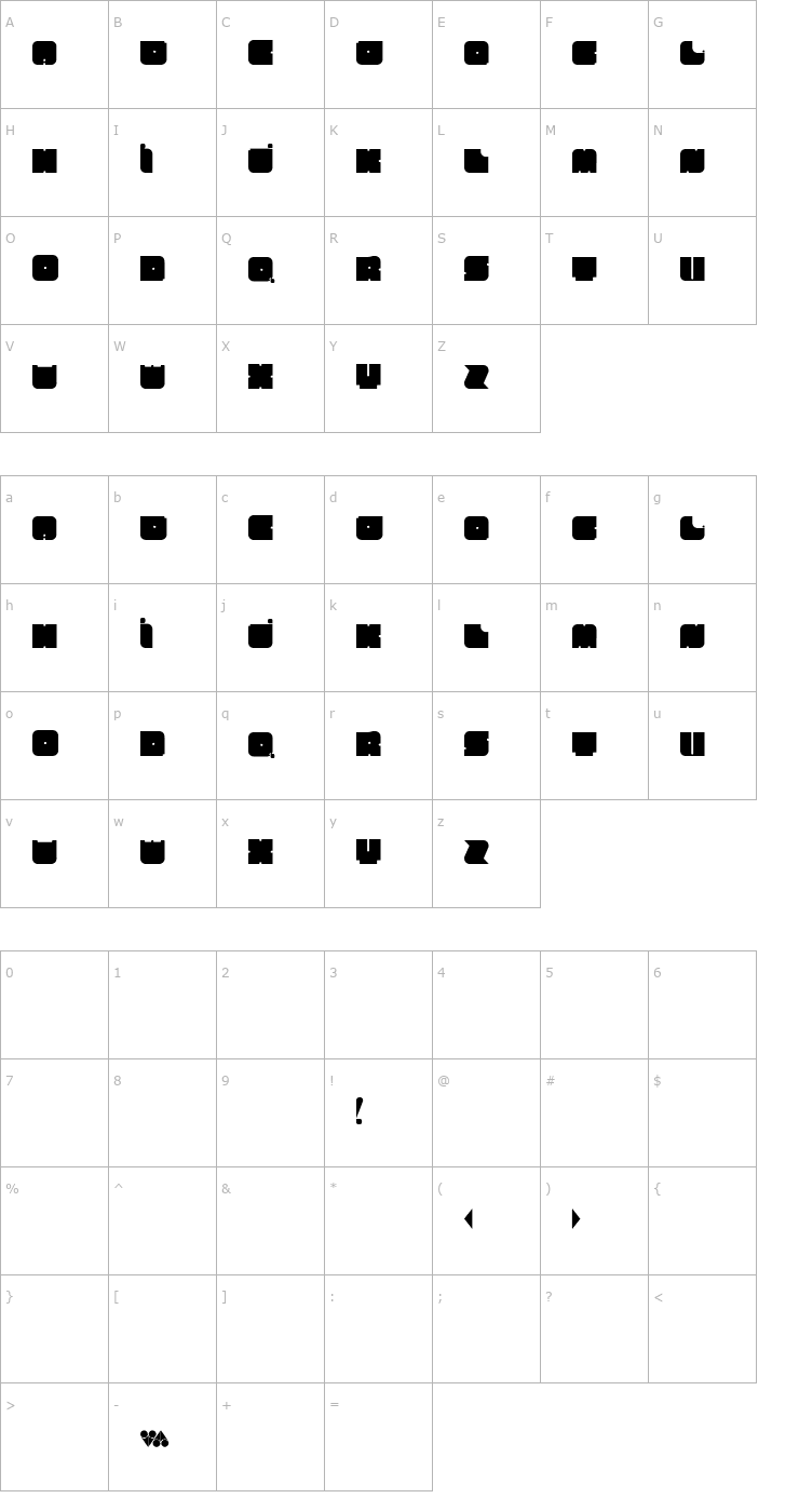 Character Map Cuadra Font