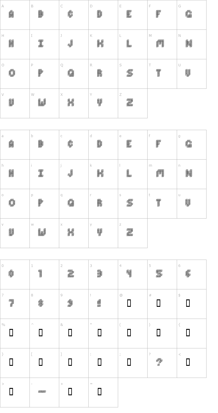 Character Map Cube Toss Font