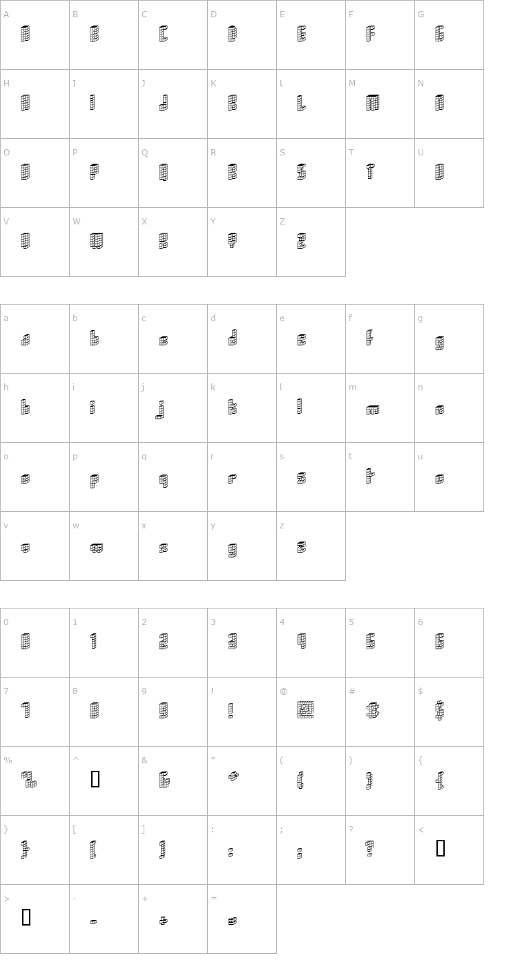 Character Map Cubica Bold Font