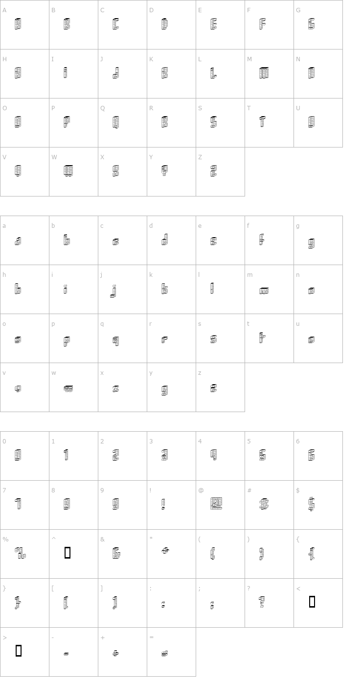 Character Map Cubica Font