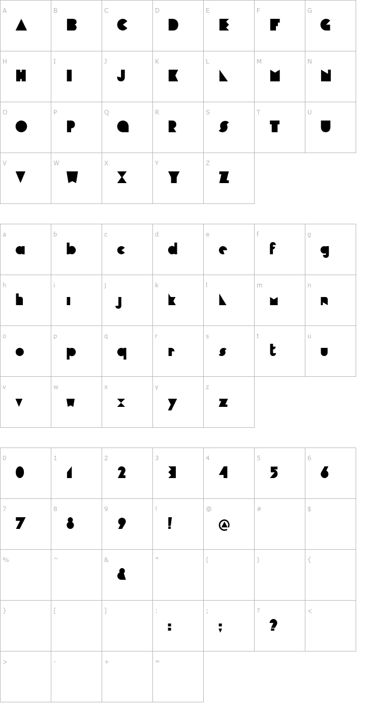 Character Map Cubop Font