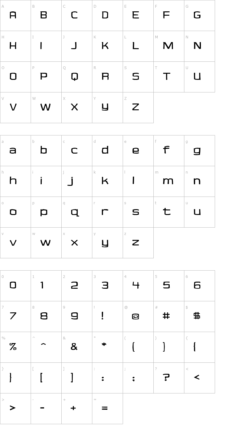 Character Map Cueva Font