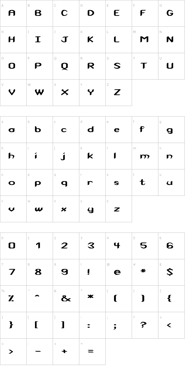 Character Map Cuneiform Ex Bold Font