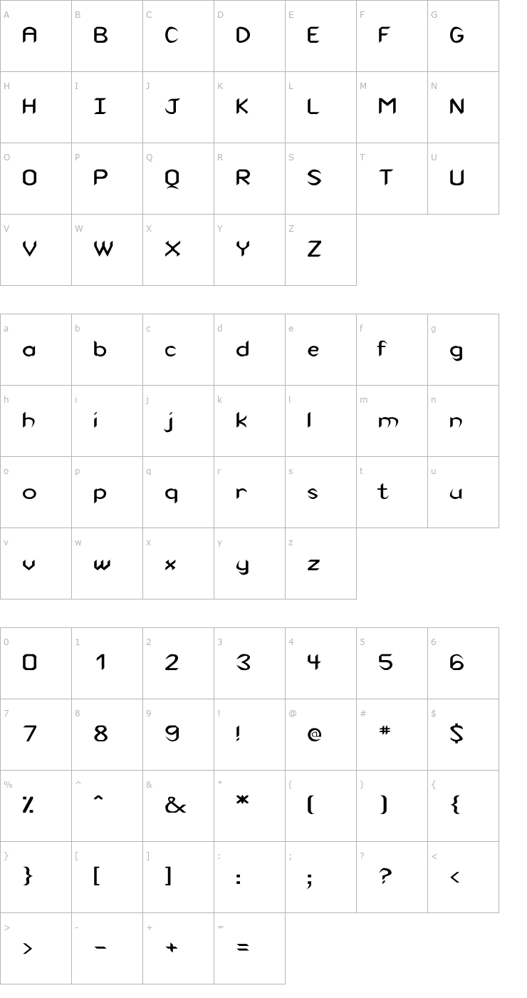 Character Map Cuneiform Wd Font