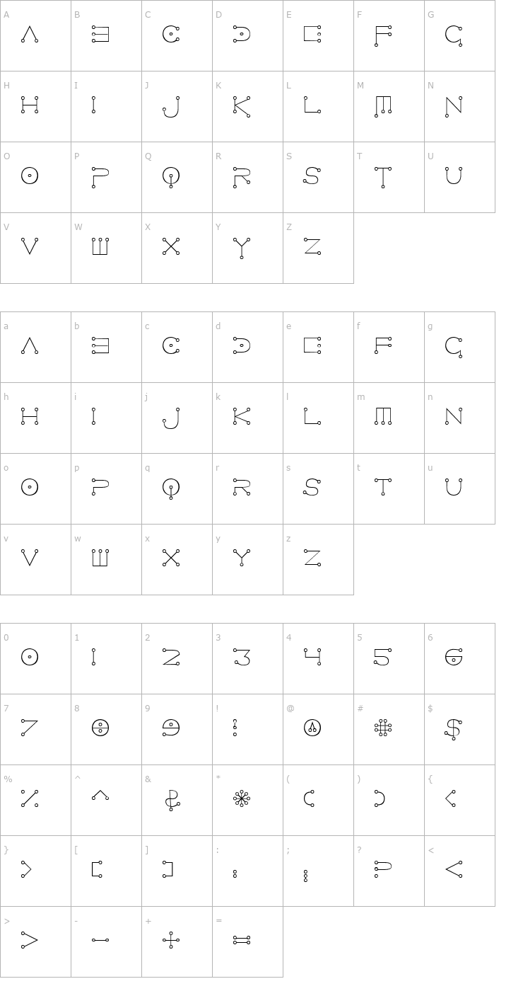 Character Map Cuniform English Normal Font