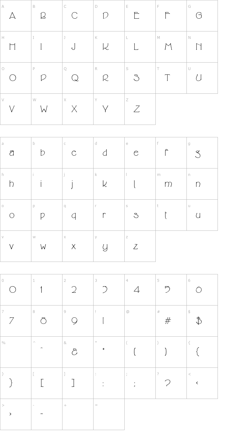 Character Map Cupid Font