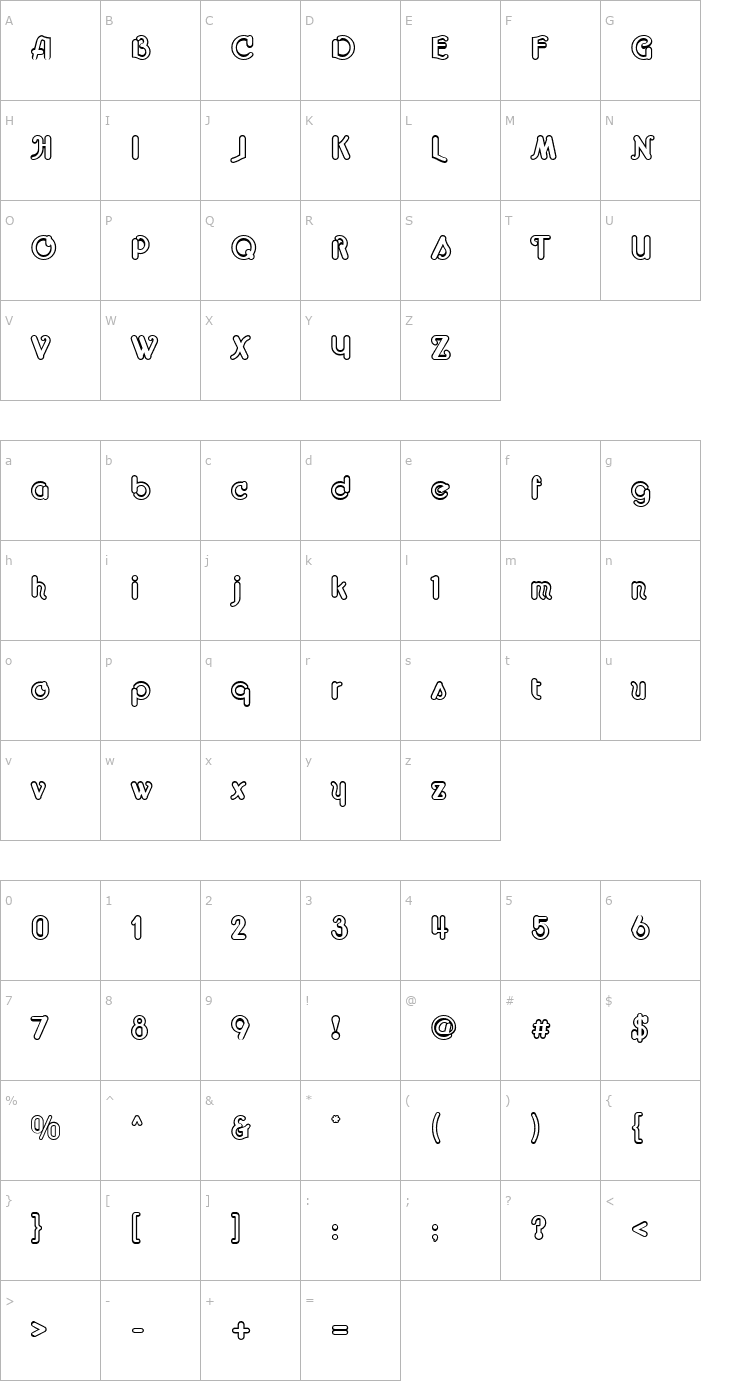 Character Map Cupola Open Font